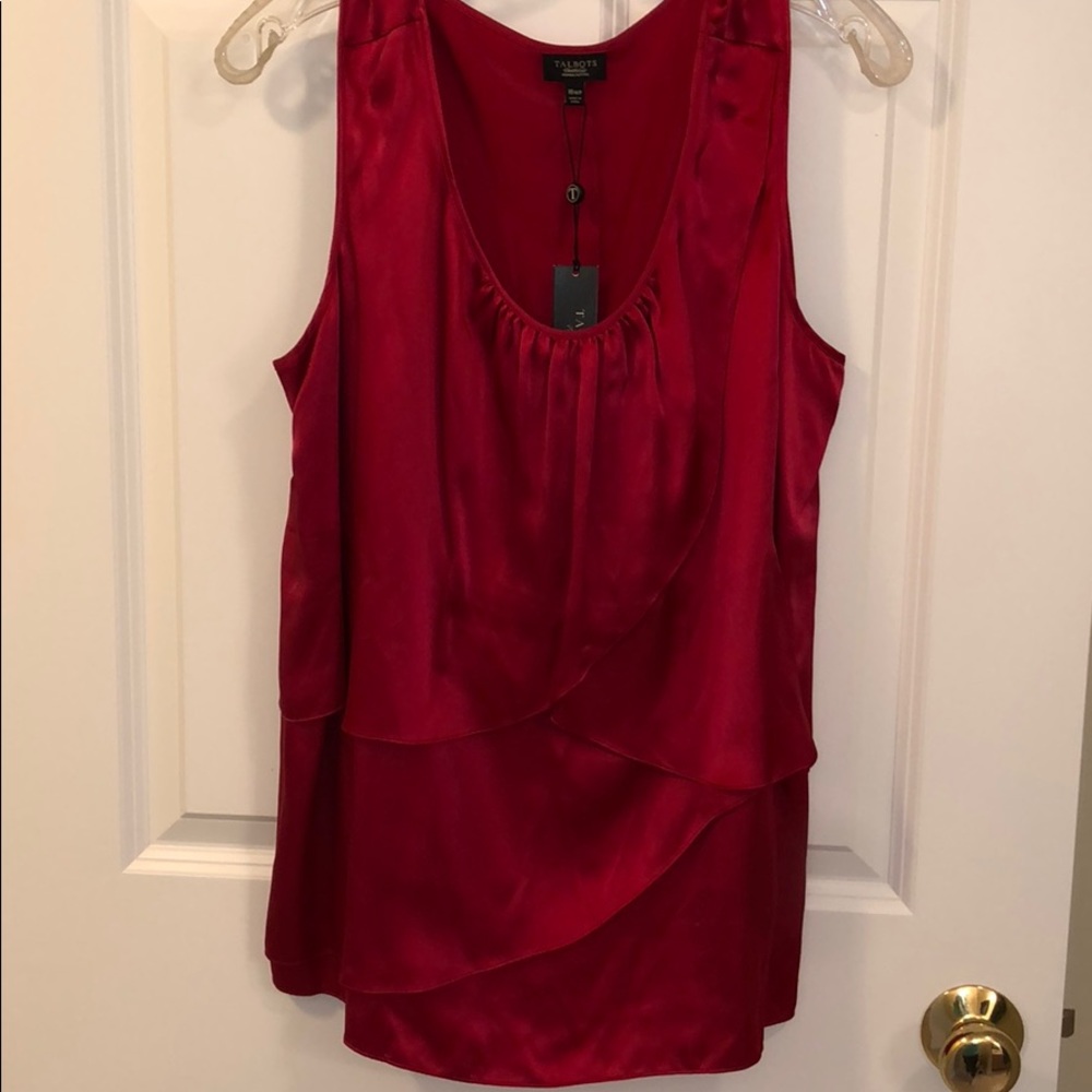 Talbots silk waterfall top